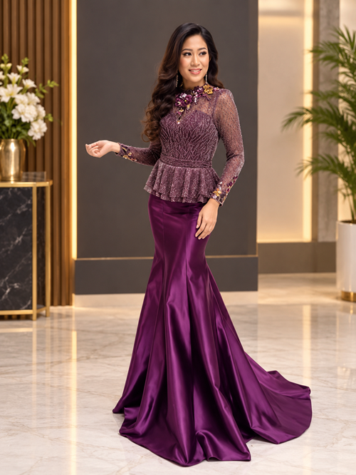 Made-to-measure eveningwear detail